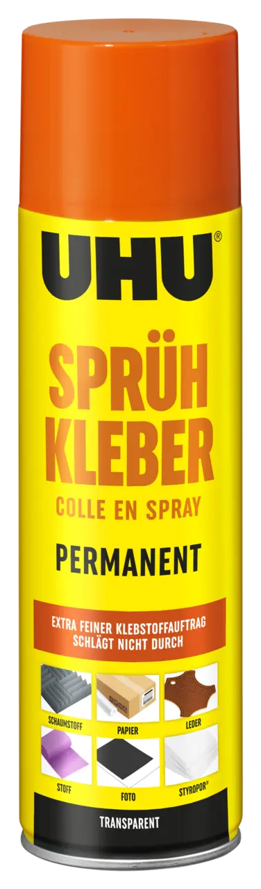 UHU Sprühkleber Permanent – 200 Ml, Stark Haftend, Für Bastel & DIY